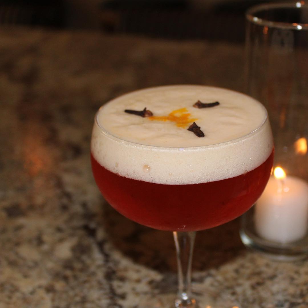 A little riff on Sazerac. @eltesorotequila Reposdao, @delmagueymezcal, @peychaudsaperitivo bitters and agave syrup. Topped with a @cointreau foam using an @isiculinary whipper. Clove and grated orange peel garnish. : No need for a panic attack, just drink