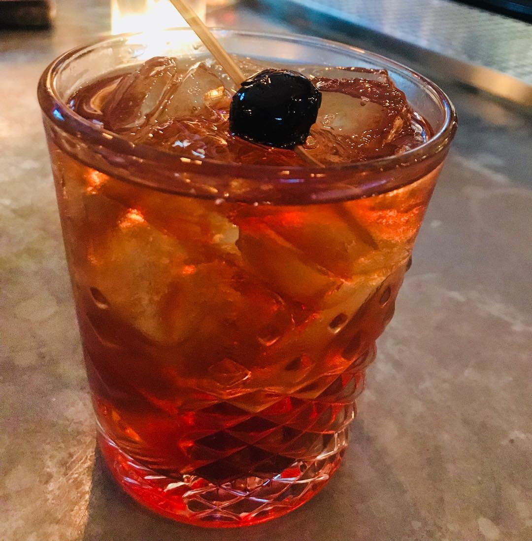 Manhattan up or on the rocks, what’s your preference? Let us know! : Our House Manhattan is made with Rittenhouse Rye, Cocchi Torino Vermouth, and the ever iconic @angosturaaromaticbitters. And of course a Manhattan wouldn’t be complete without a deliciou